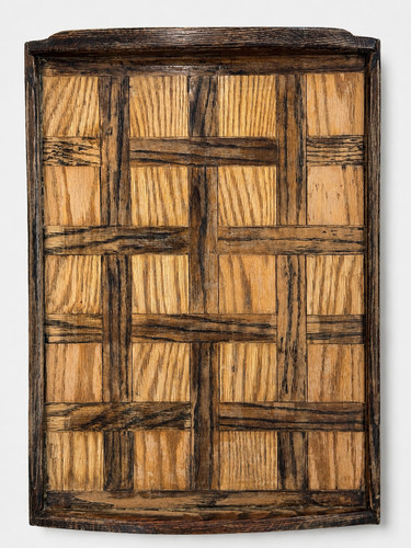 Vintage oak parquetry serving - vintage,