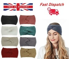 Women Winter Twisted Knit warm Headband Stretch Woolly Crochet  Knot Hairband UK