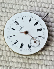 ANTIQUE OMEGA 28.4MM ENAMEL DIAL POCKET WATCH MOVEMENT FOR PARTS/REPAIR