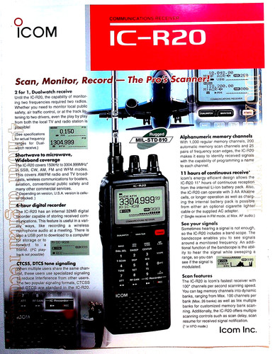 Icom r20 scanner receiver - icom,