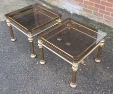 Pair 1970s vintage tables side