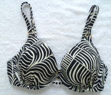 LADIES MARKS & SPENCER BNWOT SIZE 34D BLACK & WHITE PADDED BIKINI TOP