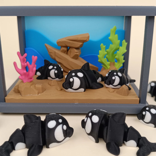 Printed flexi killer whale - printed,