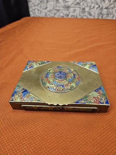 Vtg chinese brass enameled - vtg,