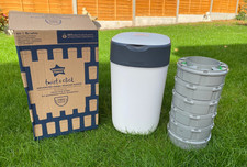 USED Tommee Tippee Twist & Click Advanced Nappy Bin Starter Set with 6 x Refills