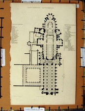 Original Old Antique Print