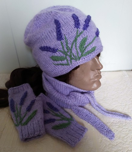 Lavender fingerless mittens - lavender,