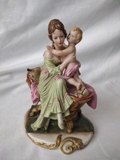 Capodimonte Italy Mother and Child Figurine Signed D. Bellaire *Damaged*