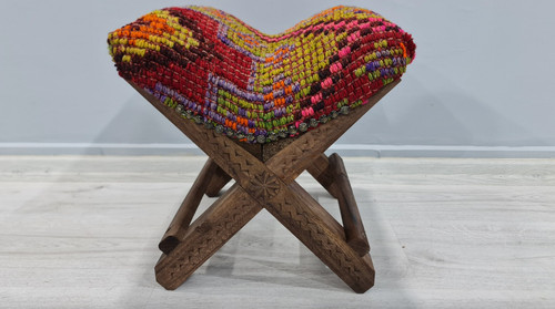Vintage ottoman stool - vintage,