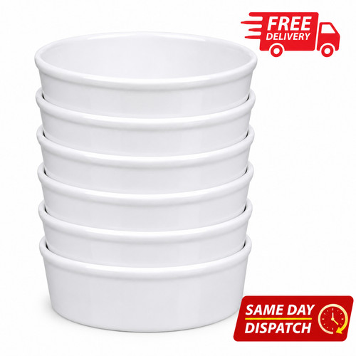 White ceramic oval - white, ramekins
