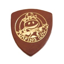 LEATHER PICK PLECTRUM FOR UKULELE & BANJO - JUMPING COW - WARM SOUND - BROWN TAN