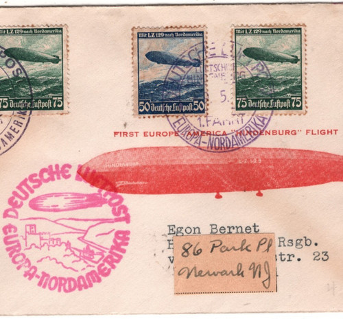 Zeppelin hindenburg 1936 cover - hindenburg,