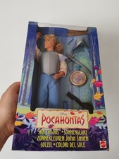 Disney Pocahontas Sun Colors John Smith Doll Mattel Vintage 1995 rare boxed