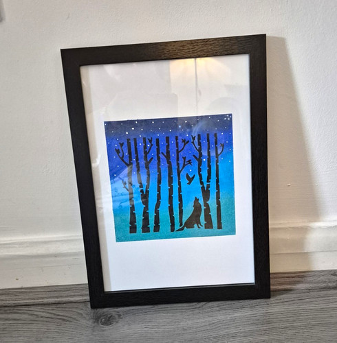 Small framed forest silhouette - framed,