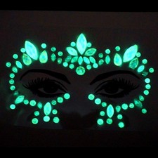 glow in the dark face gems