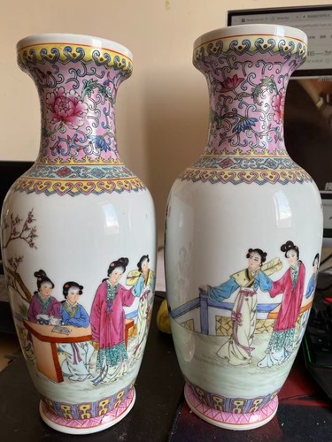 Pair vintage chinese famille - pair,