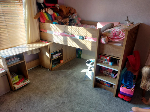 Cabin bed with pull - , out