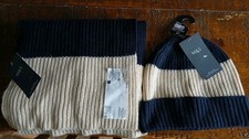 BNWT M&S Navy Striped Hat &