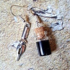 Unique PEN & INK EARRINGS
