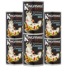 Kingfisher Oriental Coconut Milk Rich & Creamy Cans Cooking Tins Pack 6 x 400ml