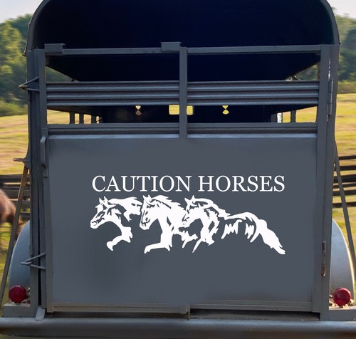 Horse trailer decal caution - trailer,