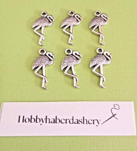 Flamingo silver tone charms - , x
