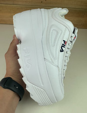 FILA Disruptor 2 Platform Trainers Wedge White Chunky Sole Size 7 UK 41 EU