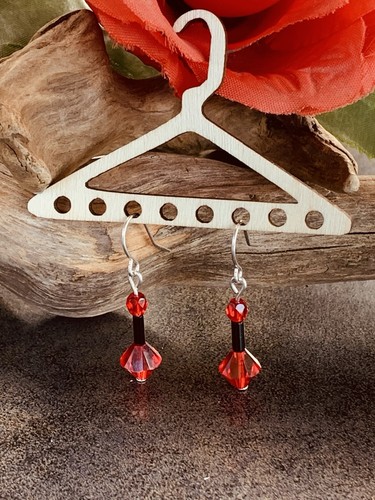 Bicone crystal drop earrings - bicone, &