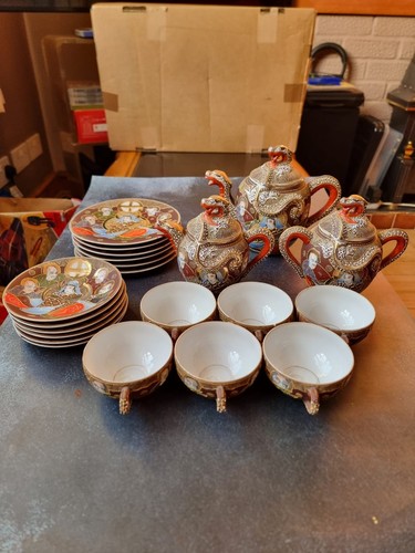 Vintage kutani dragonware tea - kutani,
