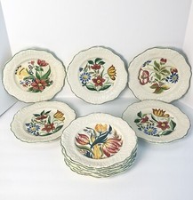 Bedford Ware Ridgeways Dinner Plate Set 11 Hand Painted Antique 7886 Floral
