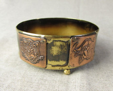 Brass Table Wine Bottle Drip Saver Stand With African Animal Copper Detailing