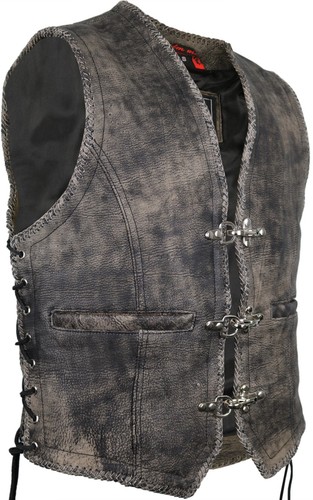 Used look leather - , vest