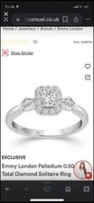 Palladium diamond  engagement ring size n