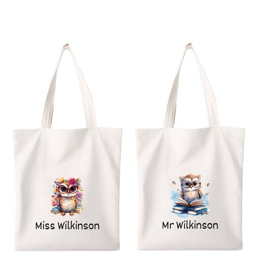 Personalised owl tote shoulder - owl,