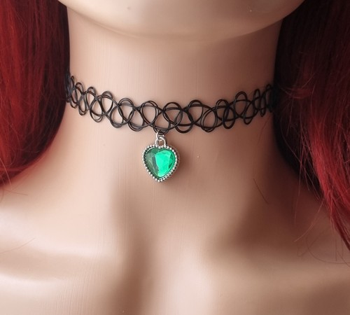 Black choker necklace - black, stretch