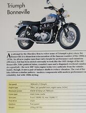 Triumph Bonneville Motorcycle Bike Picture Out of Print Spec Sheet Wall Art