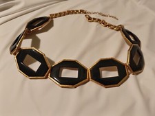 Zara gold and black contrast belt