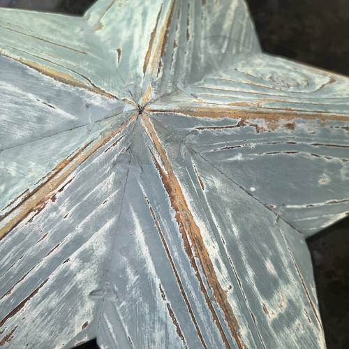 Two blue distressed - distressed, wooden
