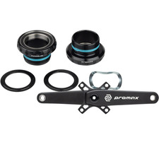 Premium Black Aluminum Bicycle Bottom Bracket & Hollow Forged Crankset Bundle -