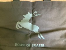 Vintage black canvas logo tote bag HOUSE OF FRASER 1990s shopper