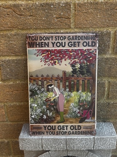 Garden themed metal sign - garden,