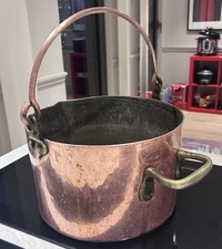 Large Copper Jam Making Pot 12 Inch Diameter, 7 3/4 Inch Tall