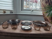 Vintage Arcoroc brown smoked