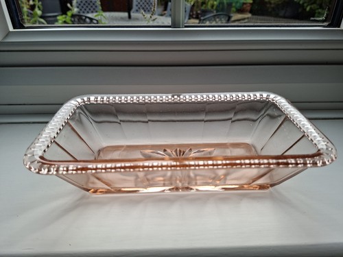 Vintage pink pressed - pink, glass