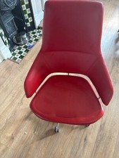 arper aston chair (red leather), swivel wheel base