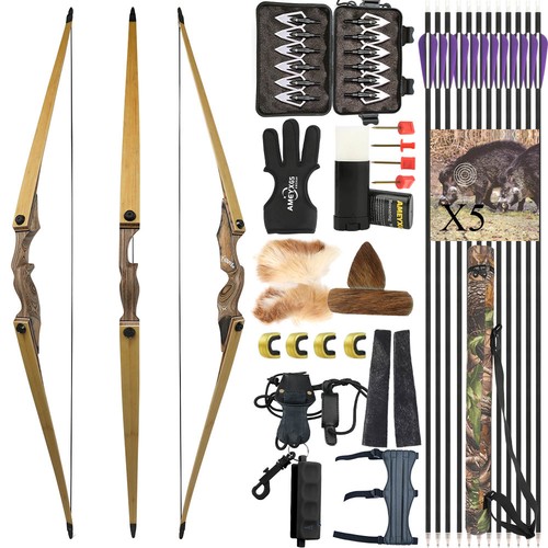 Hunting longbow bow arrow - hunting,