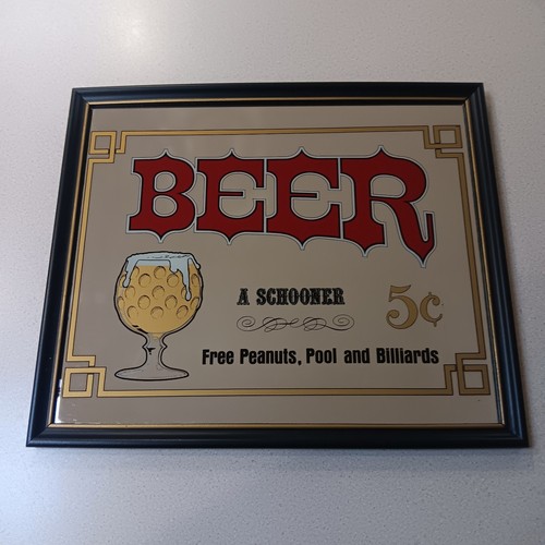 Vintage mirrored beer schooner - vintage,