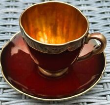 Carlton Ware Rita Demitasse Cup and Saucer, Brown and Gold
