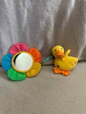 ELC Blossom farm yellow duckling duck with flower mirror soft toy plush