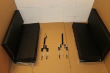 PAIR black vinyl bench seats